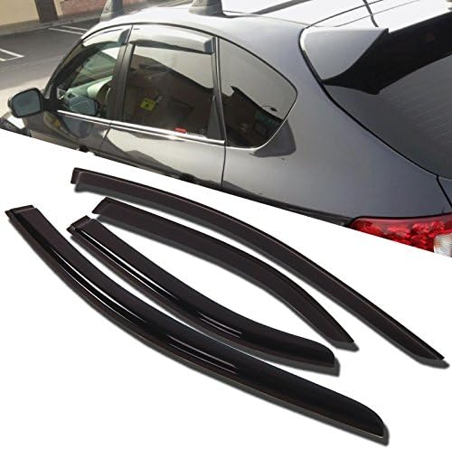 TuningPros WD-403 Tinted Smoke Out-Channel Window Visor Deflector Rain Guard 4-pc Set