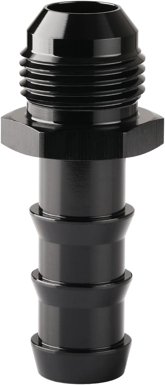 10AN Male Flare to 5/8 Hose Barb Straight Fitting Adapter Aluminum Black