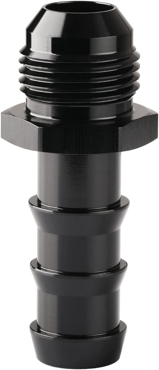 10AN Male Flare to 5/8 Hose Barb Straight Fitting Adapter Aluminum Black