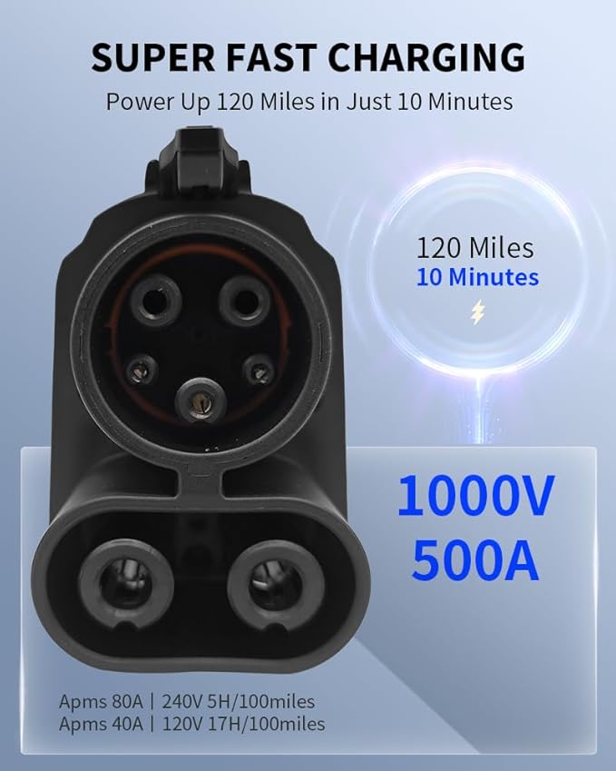 NACS to CCS Adapter, Tesla Supercharger Adapter [Max 500A, 1000V] fit for Rivian,Ford,Mustang,GM EVs,Volvo,Polestar,fit for Tesla V1/V2/V3/V4 DC