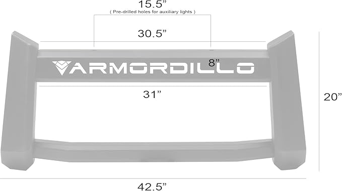 Armordillo 8704493 BR1 Series Bull Bar - Matte Black Fits 2014-2018 Chevy Silverado 1500/2019 LD