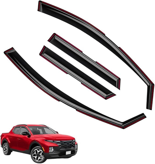 in-Channel Window Visors Rain Guards FIT Hyundai Santa Cruz 2022-2025 (2022-2025) – 4-Piece in-Channel Dark-Smoke Polycarbonate Vent Deflectors