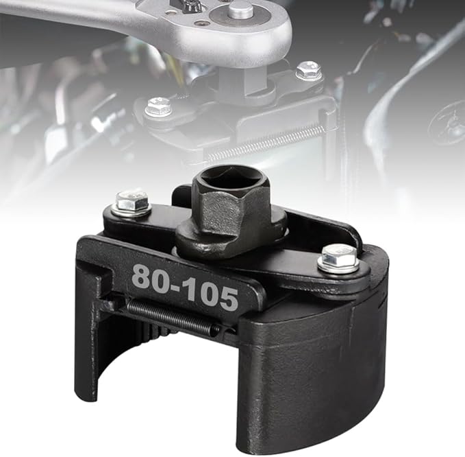 Adjustable Oil Filter Wrench New Update Oil Filter Removal Tool,Universal Oil Filter Removal Tool Fit for Small Medium-Sized Spin-On Oil Filter (80mm-105mm)