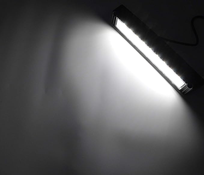 Raycharm 13" RV Exterior LED Work Scene Light Fixture, 40° Down Angle Flood Beam, 6000K Cool-White, 12V/24V DC, High Lumen Output Low Current Draw, Aluminum Housing Black Finish, 1-Pack