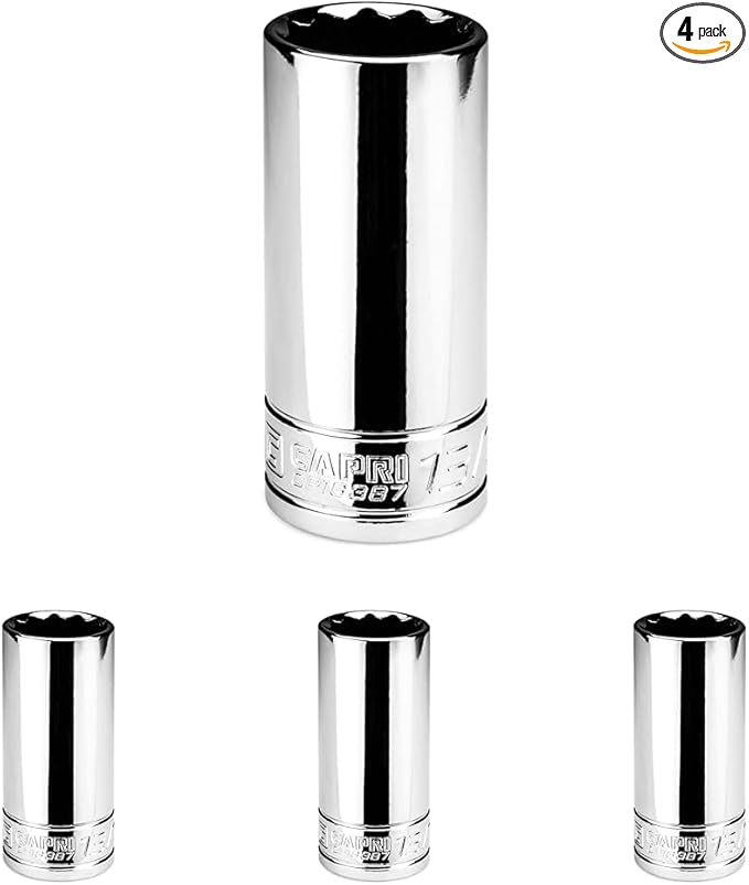 Capri Tools 13/16 in. Deep Socket, 3/8 in. Drive, 12-point, SAE (Pack of 4)
