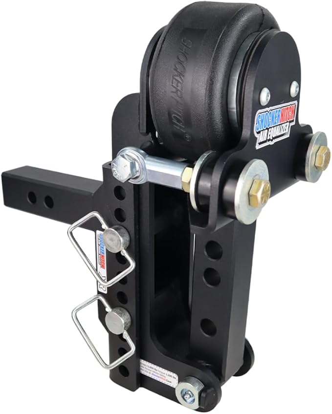Shocker Air Equalizer & Sway Control Round Bar WD Hitch, Fits 2" Hitch 5" Rise 4" Drop