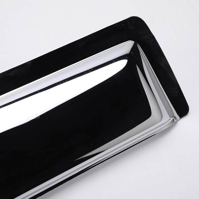 94167Y Chrome Side Window Visor Wind Vent Deflector for 2010-2017 GMC Terrain,4pcs Outside Mount Style Chrome Nice Shade Sun Rain Guards Set