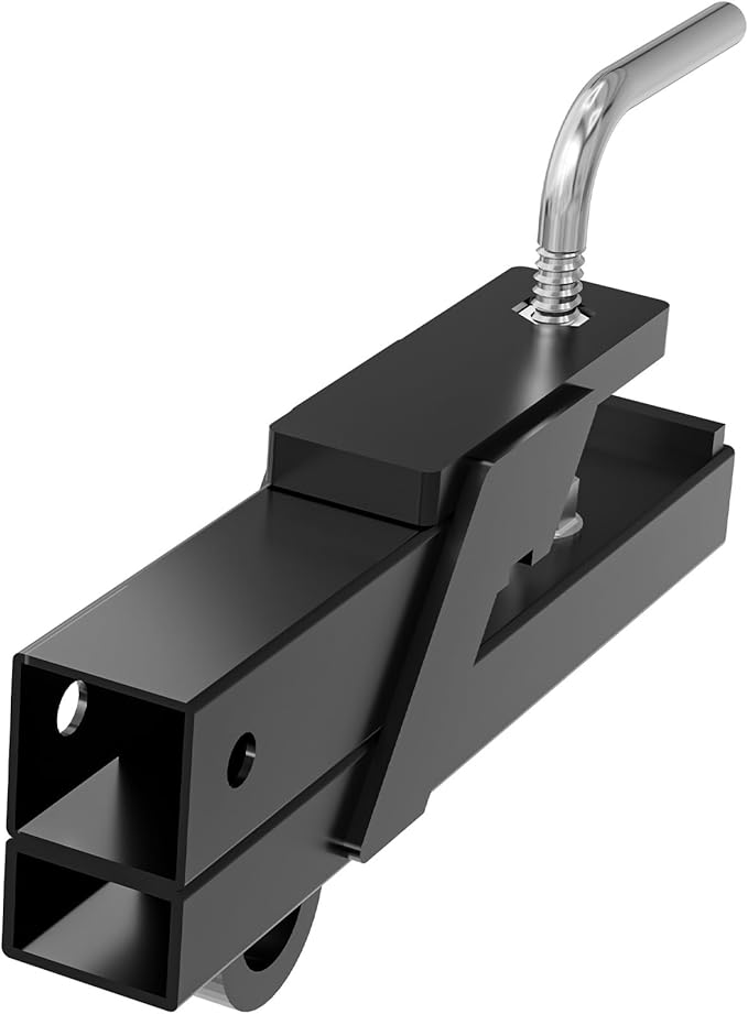 Tow Hitch 2 Inch, Clamp-On Tractor Bucket Hook Receiver Adapter Quick Attach Receiver Chain Hook for Lifting and Carrying Ring, 1100 LB Towing Capacity, Compatible with 2" Front Bucket Lips