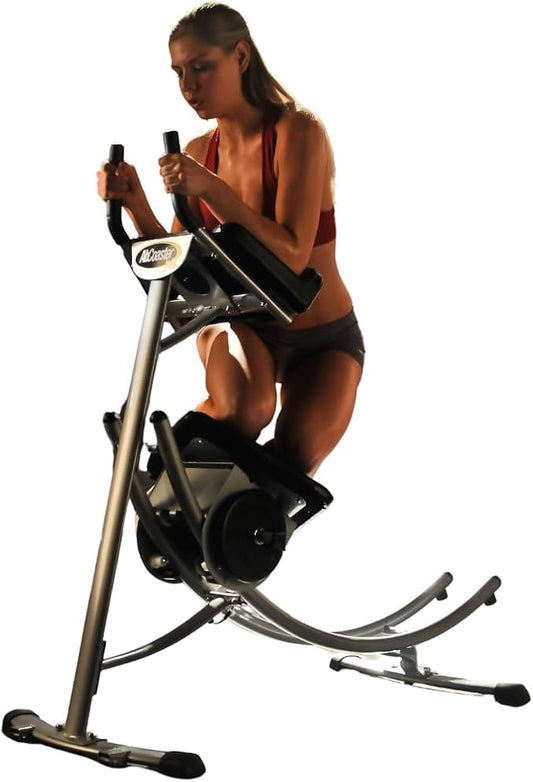 AbCoaster MAX Ab Machine Exercise Equipment For Home Gym, Less Stress on Neck & Back, Abdominal / Core Fitness Equipment for All Levels, Black