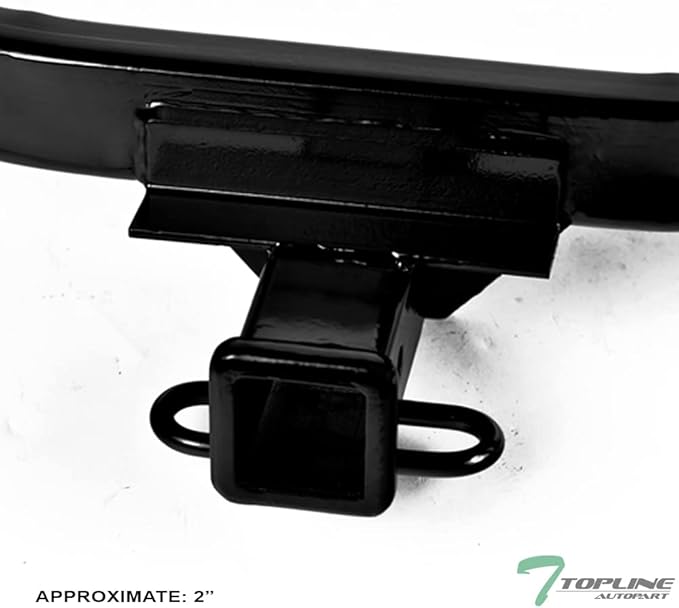 Class 3 III Black 2" Receiver Tube Rear Bumper Trailer Tow Hitch Towing Mount Compatible with 96-07 Dodge Caravan/Grand Caravan/Chrysler Town & Country / 00-03 Voyager / 96-00 Plymouth Voyger