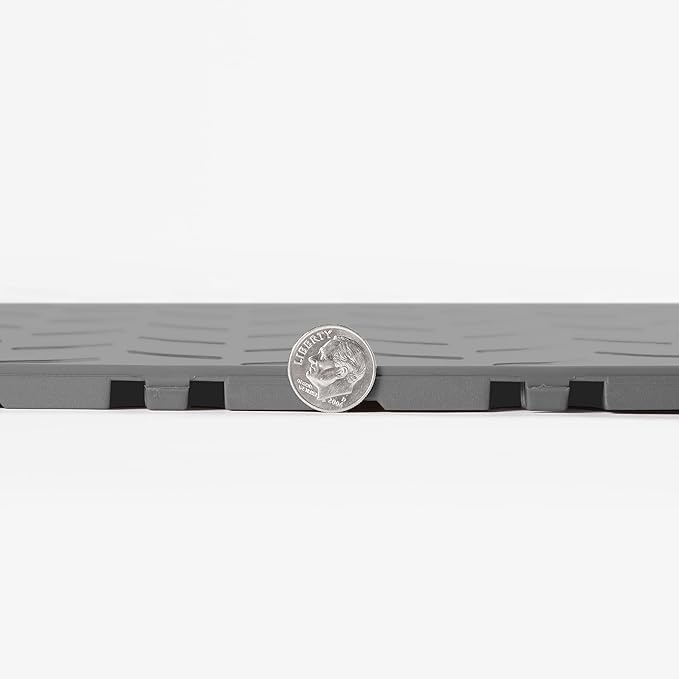 IncStores FlooringInc's Nitro 12"x12" Snap-Together Garage Flooring Tiles, Non-Slip Interlocking Plastic Floor Mat, Garage Organization & Storage, Diamond Pattern, Graphite, 52 Tiles, 52 Sq/Ft