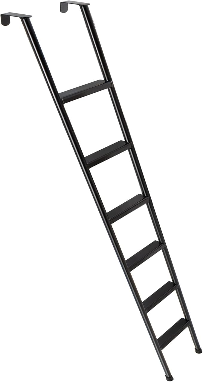 RecPro RV Bunk Ladder 85" | Black | Mounting Brackets Included | Aluminum | Made in USA