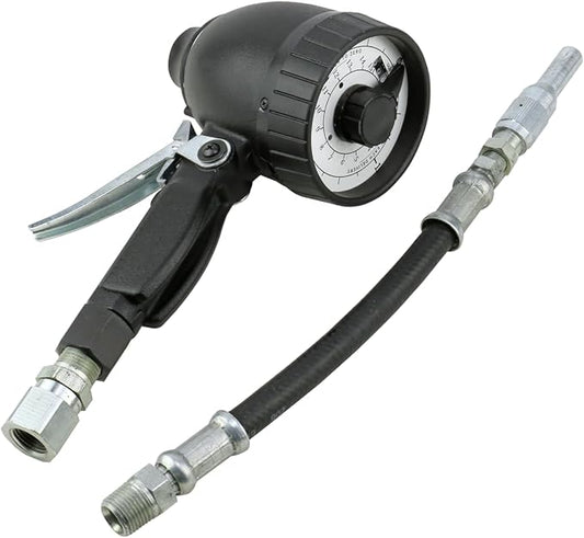 Lincoln 877 Mechanical Fluid Dispense Meter with Odometer Style Totalizer for Petroleum, Synthetic-Based Oil, ATF, Gear Lube and Antifreeze, 16 Quart Dial, 4 GPM, 10" Flex Hose, in-line Swivel