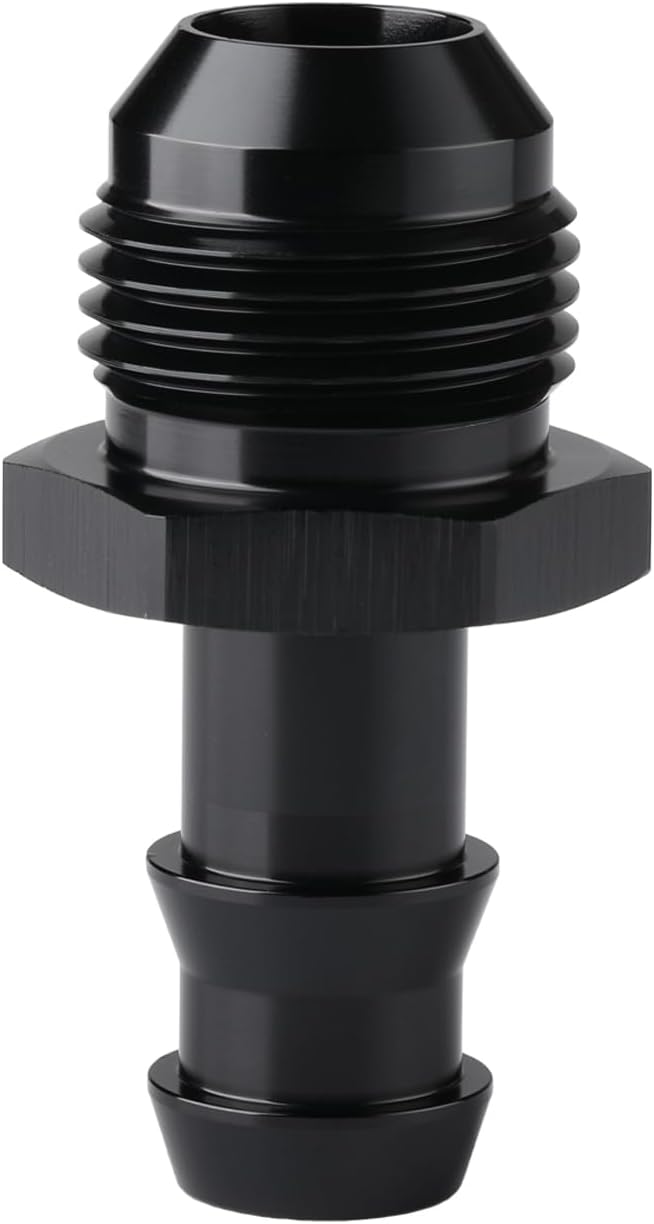 10AN Male Flare to 1/2 Hose Barb Straight Fitting Adapter Aluminum Black