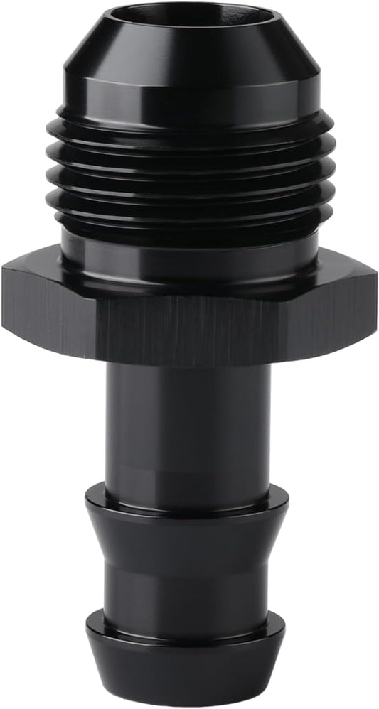 10AN Male Flare to 1/2 Hose Barb Straight Fitting Adapter Aluminum Black