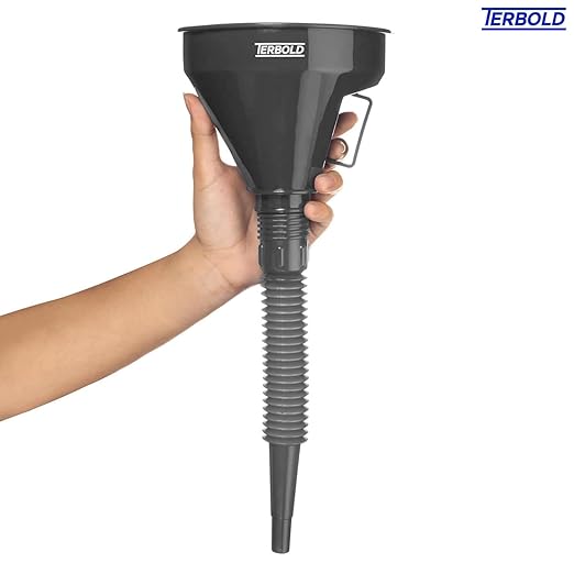 Automotive Flex Funnel with Hose | Wide Mouth Flexible Oil Funnel for Automotive Use - Gas, Transmission Fluid, Car Fuel, Oil Change (Grey)