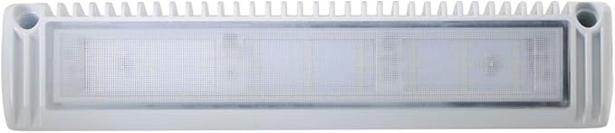 Raycharm 13" Exterior LED Flood Lighting Fixture, 40° Down Angle Beam, 6000K Cool-White, 12V/24V DC, High Lumen Output Low Current Draw, Waterproof White Finish for RV & Boat, 1-Pack