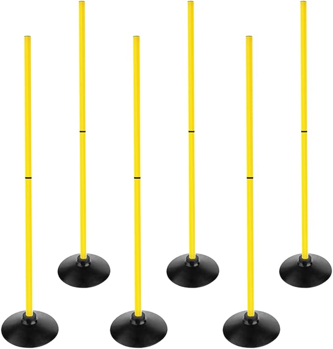 Soccer Agility Poles Set Detachable Sports Trainning Speed Pole Slalom Poles with Rubber Base Sport Traning Equipment