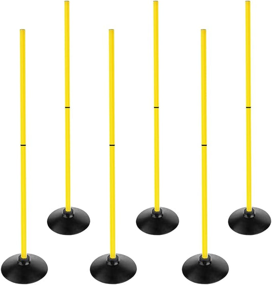 Soccer Agility Poles Set Detachable Sports Trainning Speed Pole Slalom Poles with Rubber Base Sport Traning Equipment