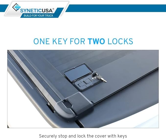 Syneticusa MR Retractable Hard Tonneau Cover Fits 2022-2026 Tundra 8' 2" (97.6") Truck Bed Waterproof Accessories