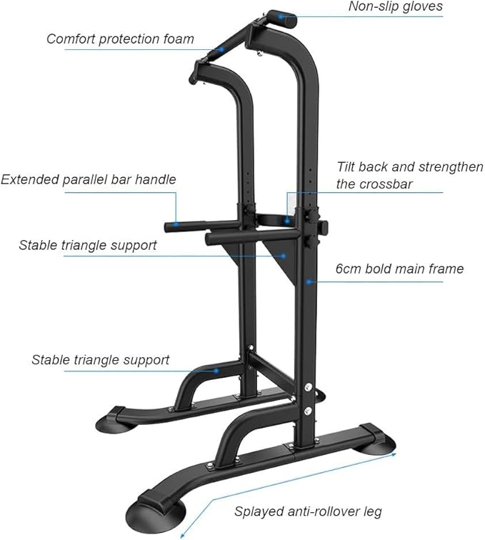 Multi-Functional Power Tower for Home Gym: Adjustable Pull Up & Dip Station with 400 LBS Capacity, Space Saving Strength Training Equipment for Men and Women