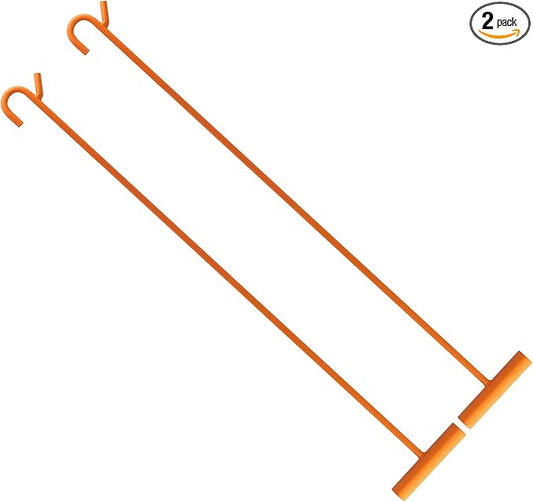 Heavy Duty 5th Wheel Pin Puller, 2 Pack 32" Solid Steel Chrome Plated Fifth Wheel Puller w/Hook