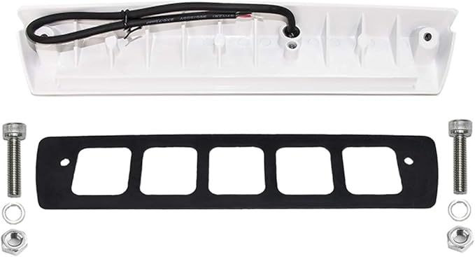 Raycharm 13" Exterior LED Flood Lighting Fixture, 40° Down Angle Beam, 6000K Cool-White, 12V/24V DC, High Lumen Output Low Current Draw, Waterproof White Finish for RV & Boat, 1-Pack