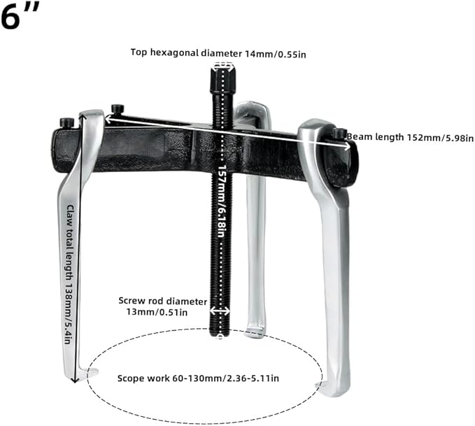 2 Jaw 3 Jaw Gear Puller, Heavy Duty Pulley Puller,Car Accessories Gear Bearing Flywheel Pulley Removal Tool,Gear Removal Tool Gear Puller (6inch)