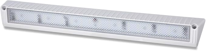 Raycharm 22.4" RV & Boat Exterior LED Porch Lighting Fixture, 40° Down Angle Flood Beam, 6000K Cool-White, 12V/24V DC, High Lumen Output Low Current Draw, Waterproof White Finish, 1-Pack