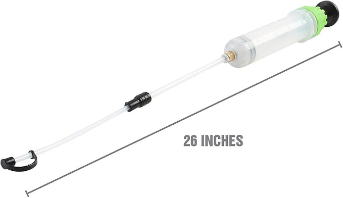 OEMTOOLS 200cc Small Fluid Extractor and Filler Pump – Precision Vacuum Pump for Brake Fluid, Power Steering, Coolant, and Small Oil Jobs – Dual-Scale Cylinder, Extension Tubes, Serviceable Design