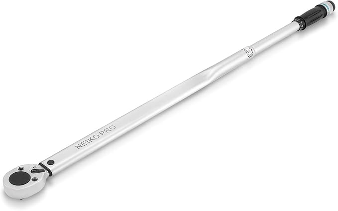 Neiko PRO 03710B 3/4-Inch-Drive Adjustable SAE Torque Wrench with Torque Click Settings of 100–700 Foot-Pound, Made with CrV Steel, 48-Inch Length