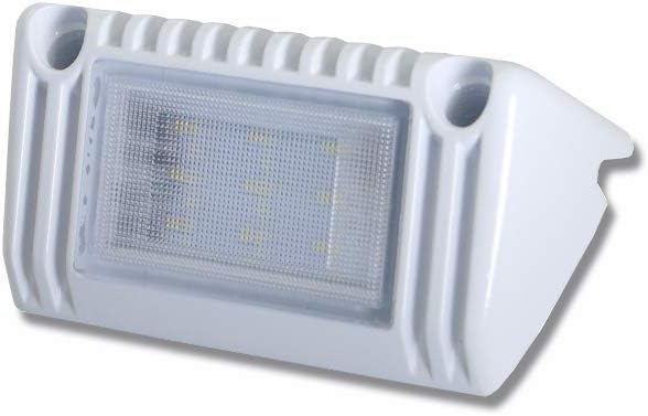 Raycharm 5" RV & Marine Boat Exterior LED Work Light Fixture, 40° Down Angle Flood Beam, 3000K Warm-White, 12V/24V DC, High Lumen Output Low Current Draw, Waterproof White Finish, 1-Pack