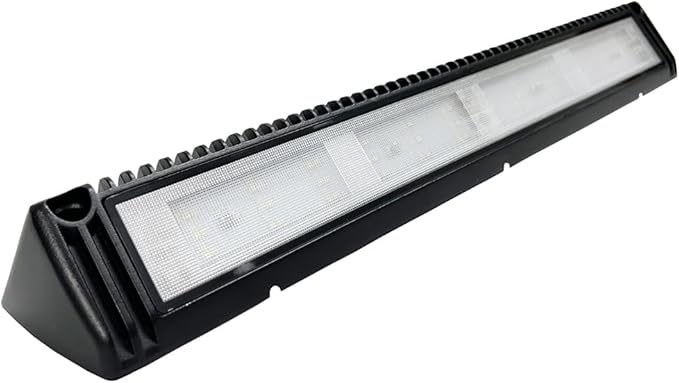 RV LED Lights Exterior, 18 Inch Boat Marine Trailer Utility Porch Awning Lighting Fixture, 12V/24V DC 6000K Cool-White Flood Beam, Black Finish, 1 Pack