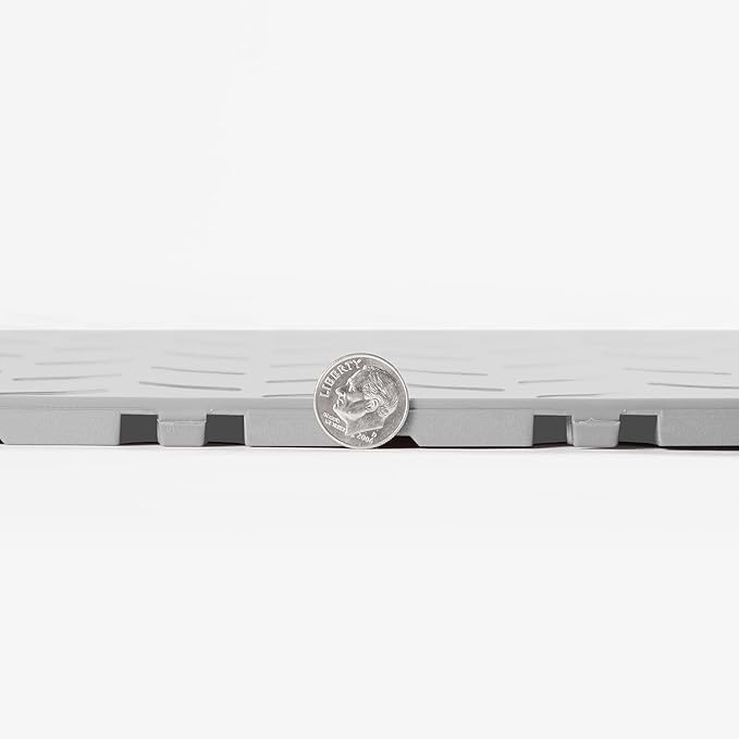 IncStores FlooringInc's Nitro 12"x12" Snap-Together Garage Flooring Tiles, Non-Slip Interlocking Plastic Floor Mat, Garage Organization & Storage, Diamond Pattern, Gunmetal, 12 Tiles, 12 Sq/Ft