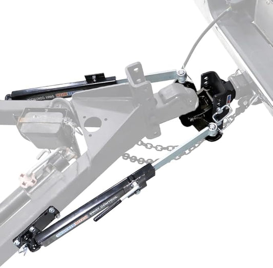 Shocker XR Adjustable Hitch w/Black Combo Ball & Sway Control Towing Kit, Fits 2" Hitch 10 Hole 2 Sway Arms Fits 2" Hitch 10 Hole Frame, Has 2 Sway Arms