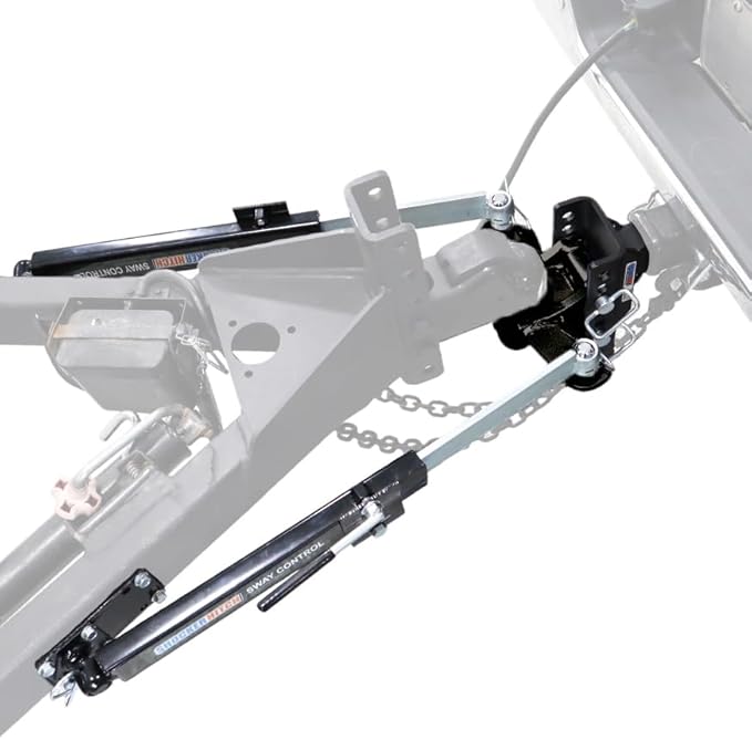 Shocker XR Adjustable Hitch w/Black Combo Ball & Sway Control Towing Kit, Fits 2-1/2" Hitch 10 Hole 2 Sway Arms Fits 2-1/2" Hitch 10 Hole Frame, Has 2 Sway Arms