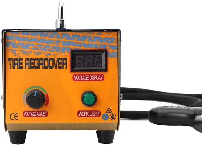 Truck Tire Groover Machine Tyre Grooving Tool Tire Regroover Regrooving Iron Cutter 110V 1000W with 20pcs Cutting Blades, U-Shaped V-Shaped Engraving Professional Tire Rubber Groover Machine