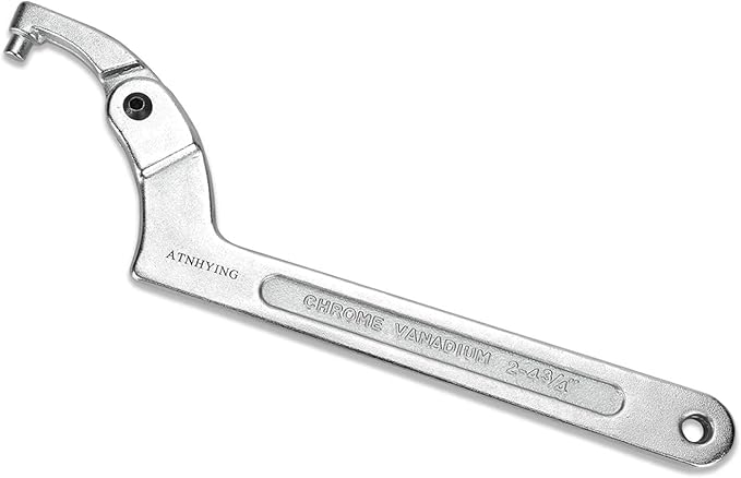 4 pcs Spanner Wrench Set, Adjustable C Pin Spanner Hook Wrench Tool for Machine Tools, Vehicles, Mechanical Equipments,Round Head (4pcs Round Head)