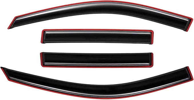 Lightronic Extra Durable Clip-on in-Channel Auto Vent Window Visor, Fits 2008-2013 Toyota Highlander, UV Protection Rain Guard, Original Wind Deflector, No-Drill Easy Install, Dark Smoke, 4-Pcs