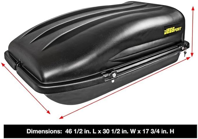 JEGS Rooftop Cargo Carrier for Car Storage - Small Roof Rack Cargo Carrier - Heavy Duty Weatherproof Storage - Made in USA - 10 Cubic Ft - 110 Lb Capacity - Zero Tool Easy Assembly - Aero Design