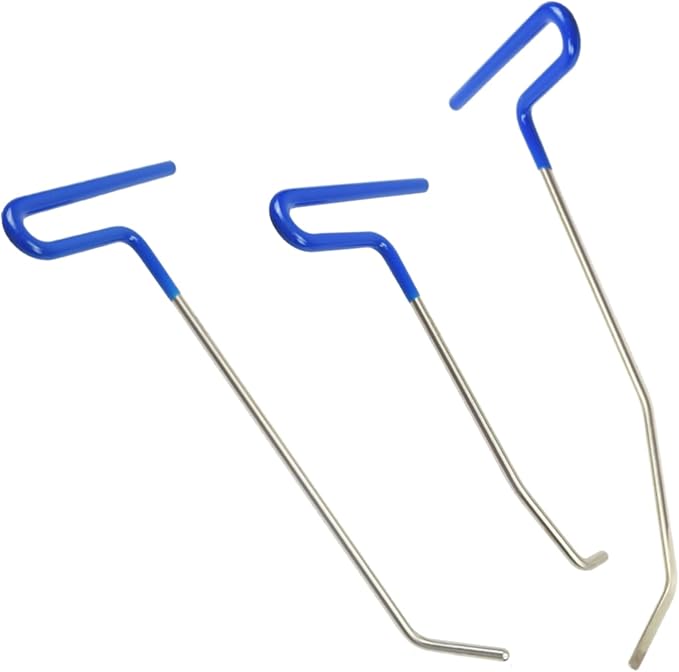LadyRosian Dent Removal Rods Kit, 3 Pcs Short B Style Rods Auto Body Dent Repair Tools for Door Dings and Hail Damage, Paintless Dent Removal Tool