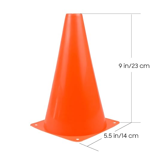 9 inch Soccer Training Cones for Outdoor Activity, Orange Traffic Cones,Plastic Sports Cones