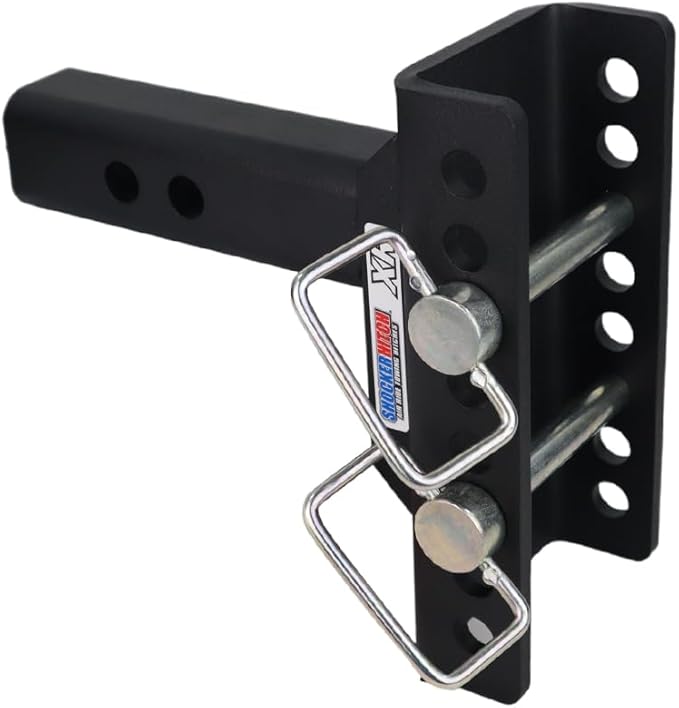 Shocker XR Adjustable Hitch w/Black Combo Ball & Sway Control Towing Kit, Fits 2" Hitch 8 Hole 1 Sway Arm Fits 2" Hitch 8 Hole Frame, Has 1 Sway Arm