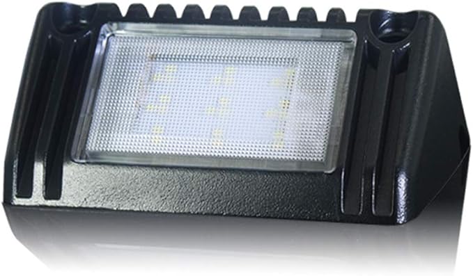 Raycharm 5" RV & Camper Exterior LED Work Light Fixture, 40° Down Angle Flood Beam, 3000K Warm-White, 12V/24V DC, High Lumen Output Low Current Draw, Aluminum Housing Black Finish, 1-Pack