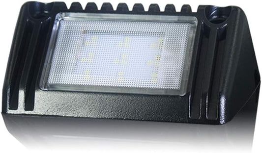 Raycharm 5" RV & Camper Exterior LED Work Light Fixture, 40° Down Angle Flood Beam, 3000K Warm-White, 12V/24V DC, High Lumen Output Low Current Draw, Aluminum Housing Black Finish, 1-Pack