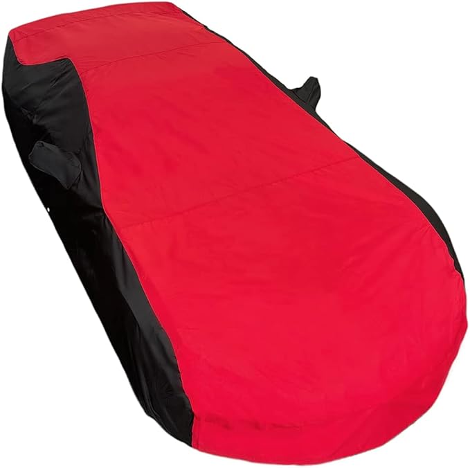 C7 Corvette Car Cover - Custom Fit Indoor/Outdoor UV & Rain Protection - Ultraguard Plus 300 Denier High End Fit for 2014-2019 Stingray, Z51, Z06, Grand Sport Corvettes (Red/Black)
