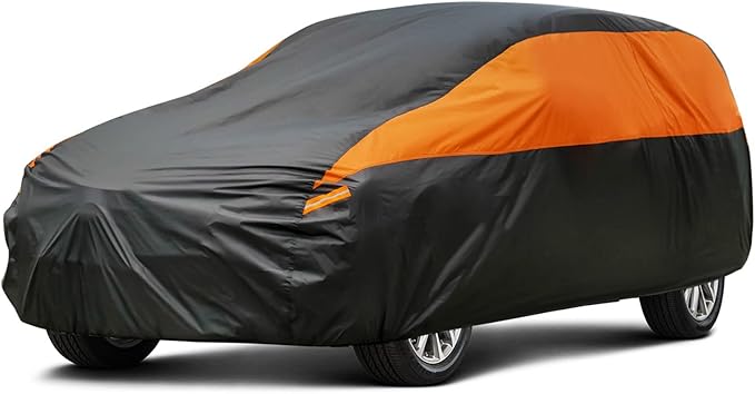 SUV Car Cover for Automobiles All Weather Waterproof, Universal Fit Toyota Highlander, Honda Pilot, Nissan Pathfinder/Murano, BMW X5/X6, Infiniti FX35 etc.