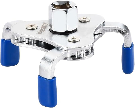 Universal Oil Filter Wrench 3 Jaw Adjustment Oil Filter Removal Tool (2-3/8" to 3-3/4") with 1/2" and 3/8" Square Drive Socket for Car Truck SUV Motorcycle Oil Filter Removal Tool