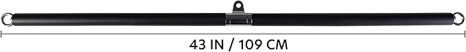AmStaff 48" Straight Ez Curl Lat Pull Down Bar with Revolving Double Hook for Dual Pulley Cable Machines, Functional Trainer Multi-Purpose Attachment