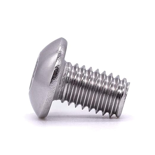 1/4-20 x 3/8" Button Head Socket Cap Bolts Screws, 304 Stainless Steel 18-8, Allen Hex Drive, Bright Finish, Fully Machine Thread, Pack of 25